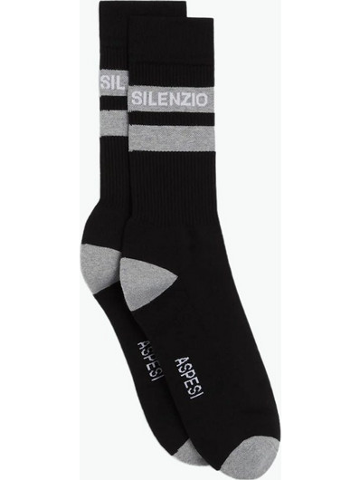 Aspesi Silenzio Socks Grey Stripes Black