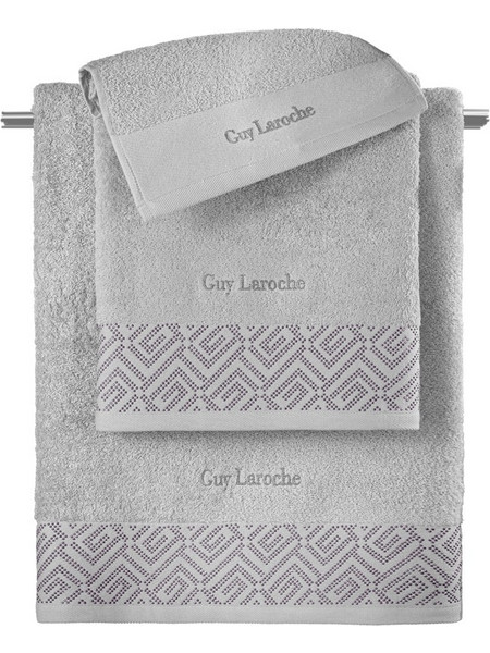 Guy Laroche Σετ 3τμχ Πετσέτες Emblem Silver, 1122090224003
