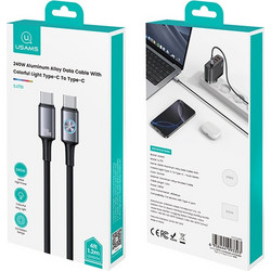 USAMS καλώδιο USB-C SJ751, 240W, 480Mbps, 1.2m, μαύρο