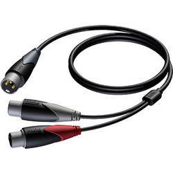 Procab CLA736/1.5 - Καλώδιο 2 x XLR Female σε 1 x XLR Male, 1,5m