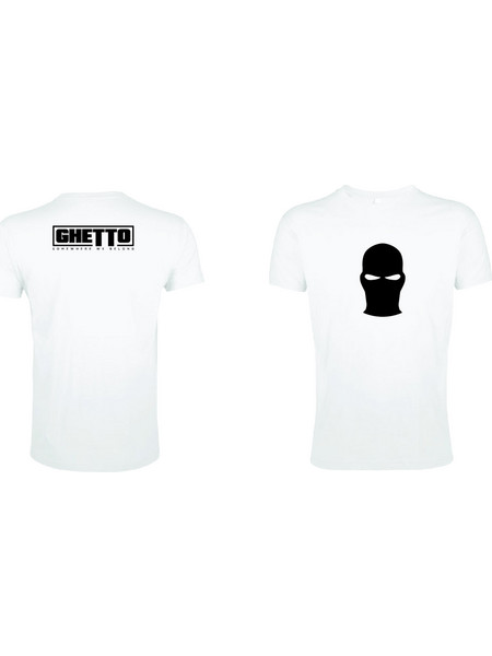 Ghetto Black Mask White T-Shirt Women's | Somewhere We Belong