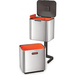 Κάδος Απορριμμάτων Ανακύκλωσης Totem Max 60L (Ανοξείδωτο Ατσάλι) Ύψος 81,4 x Μήκος 39 x Βάθος 36,6 εκ. Joseph Joseph