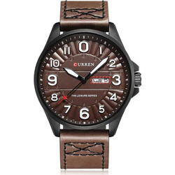 Curren Ανδρικό Ρολόι με Καφέ Δερμάτινο Λουράκι 8269 Brown