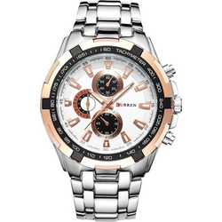 Curren Ανδρικό Ρολόι με Ασημί Μεταλλικό Μπρασελέ 8023 Silver/Gold