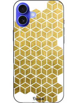 Gold Cubes Θήκη Κινητού Σχέδιο 50038 - iPhone, iPhone 16 Plus, Soft TPU Case