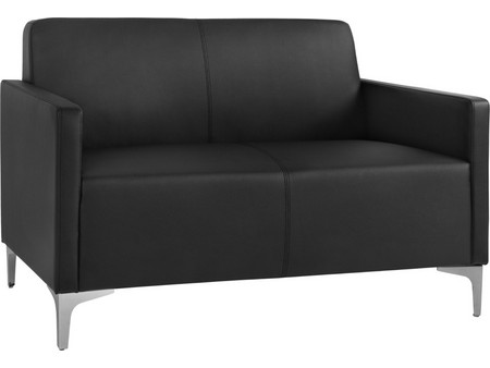 HomeMarkt Nellie Διθέσιος Καναπές από Δερματίνη Μαύρος 113x71x71cm HM3159.21