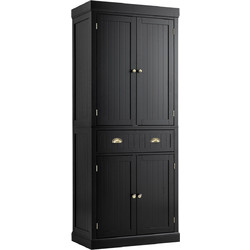 Costway Μαύρο Ξύλινο Μπουφέ 183cm με Ρυθμιζόμενα Ράφια JZ10157DK+