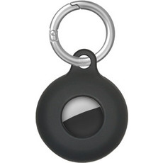 Θήκη σιλικόνης για AirTag Dual-Side Hollow με μπρελόκ Black