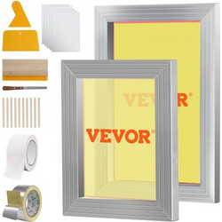 Κιτ μεταξοτυπίας VEVOR, 2 τεμάχια Μεταξωτές κορνίζες εκτύπωσης αλουμινίου 8x10/10x14 in 110 Count Mesh, 2 ταινίες και μεταξοτυπίες και μεμβράνες διαφάνειας για μπλουζάκια Εκτύπωση DIY