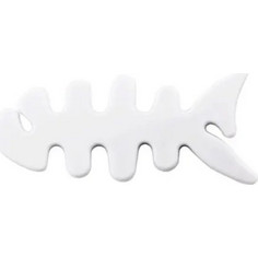 Hurtel Fish-shaped headphone cable wrap - white - (Fish earphone cable winder white)