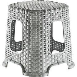 ΣΚΑΜΠΟ ΠΛΑΣΤΙΚΟ RATTAN 26Χ26Χ32CM - ΓΚΡΙ