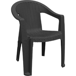 Et-Plast Ιοκάστη Πολυθρόνα Πλαστική Rattan Ανθρακί