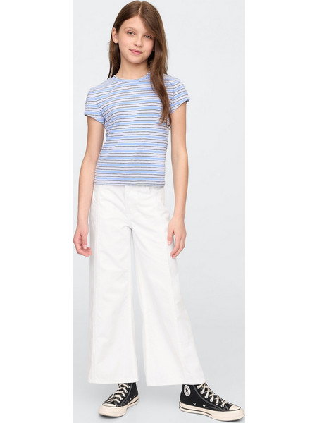 Παιδικό High Rise Stride Wide-Leg Ankle Τζιν Παντελόνι White
