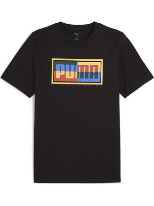 Puma Men 39s Graphics Box Tee Ανδρικό Αθλητικό T-Shirt Μαύρο 684827-01