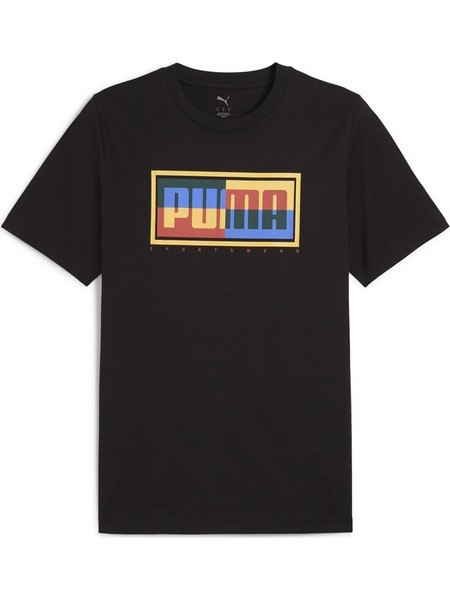 Puma Men 39s Graphics Box Tee Ανδρικό Αθλητικό T-Shirt Μαύρο 684827-01