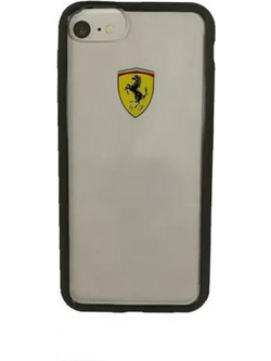 Ferrari Hard Back Cover Transparent / Black (iPhone 7 / 8 / SE 2020 SE 2022)