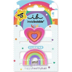 Invisibobble Kids Clipstar Glow In The Dark Happy Heart 2 τμχ