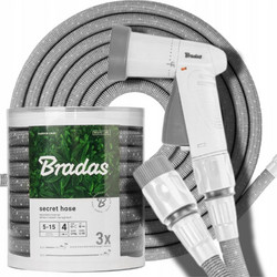 Bradas WSCH515GY Λαστιχο Ποτίσματος Secret Hose 1/2" 15Μ σετ