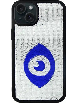 Vivid Sequin Case Apple iPhone 15 Plus Silver/Blue - (CS-FSHN GLT 9-2403008)