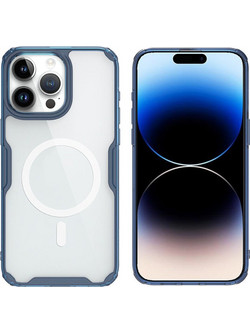 Nillkin Nature Pro MagSafe Back Cover Transparent / Blue (iPhone 15 Pro)