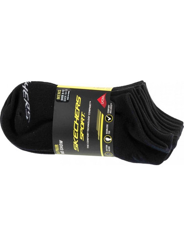 Skechers Cotton Ανδρικές Κάλτσες Μαύρες 6pk S117809BLK