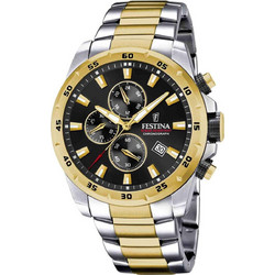 Festina Ανδρικό Ρολόι Χρονογράφος με Χρυσό Μεταλλικό Μπρασελέ F20562/4