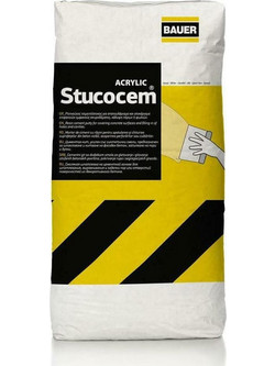 Stucocem 25kg Στόκος Γενικής Χρήσης Λευκός Bauer