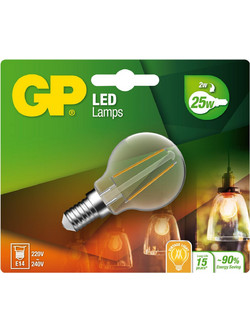 GP - LED Lamp Filament Mini Globe, E14, 2W (25W) 250lm