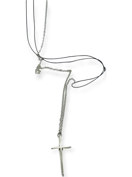 Κολιέ Ανδρικό Cross Αλυσίδα Ananna Silver