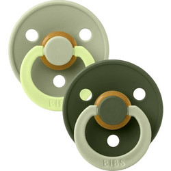 BIBS Colour Fusion Πιπίλες Καουτσούκ 0-6m Sage Hunter Green 2τμχ