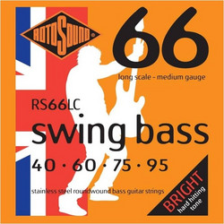 Rotosound RS66LC Σετ 4 Χορδές Ηλεκτρικού Μπάσου Stainless Steel 40-95" Medium Tension