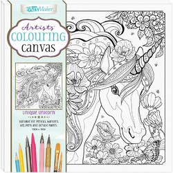Artists Colouring Canvas: Unique Unicorn
