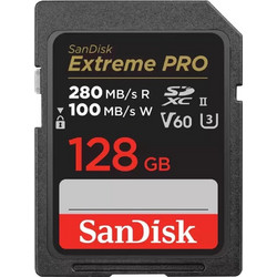 Sandisk Extreme Pro SDXC 128GB Class 10 U3 V60 UHS-II 280MB/s