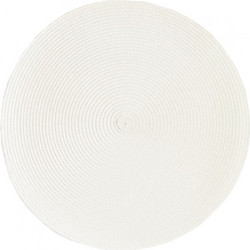 Boho Ψάθινο Σουπλά Στρογγυλό 38cm - Λευκό