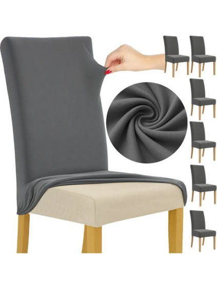 Ruhhy Chair Covers - 6 pcs. Dark Gray 25990 - (18286-0)