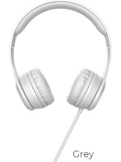 Hoco W21 Graceful Charm Ενσύρματα Ακουστικά On Ear Γκρι