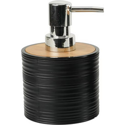 Dispenser Σαπουνιού 330ml Από Πλαστικό & Μπαμπού 34231 - ΜΑΥΡΟ