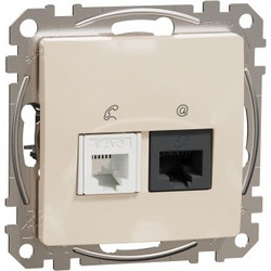 Schneider Sedna Design RJ45-RJ11 πρίζα CAT6 UTP Μπεζ - SDD112468