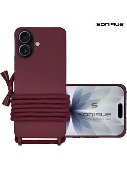 Θήκη Σιλικόνης με Κορδόνι CarryHang Sonique Apple iPhone 17 Μπορντώ