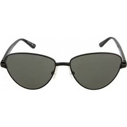 Balenciaga BB0011S 001 Γυναικεία Γυαλιά Ηλίου Cat Eye Μεταλλικά Μαύρα με Μαύρο Φακό