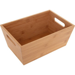 Καλάθι Οργάνωσης 5five με λαβές από Ξύλο Bamboo, 20x30x13cm - Απόχρωση Ξύλου - FIVE