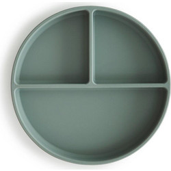 Mushie Πιάτο Σιλικόνης με Χωρίσματα Cambridge Blue
