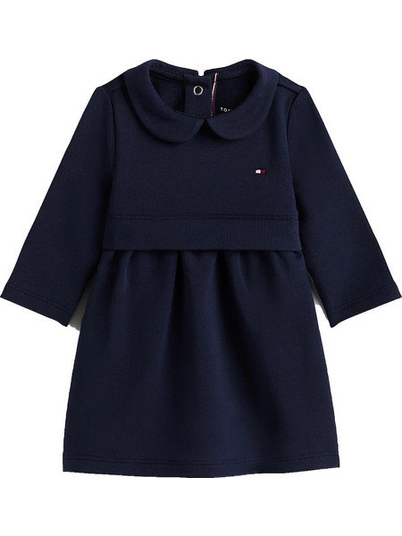TOMMY HILFIGER Baby Girls Essential Terry Long Sleeve Dress - Dark Night Navy