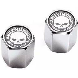 Τάπες βαλβιδών τροχού Harley-Davidson | Valve Stem Caps Skull white on black, ABS chrome