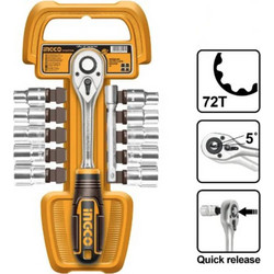 INGCO ΣΕΤ ΚΑΣΤΑΝΙΑ 3/8'' ΜΕ ΚΑΡΥΔΑΚΙΑ 12ΤΕΜ HKTS38122