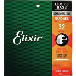 Elixir Strings 15332 Nanoweb 32 Χορδή Ηλεκτρικού Μπάσου Nickel Plated Steel 32" Medium Tension