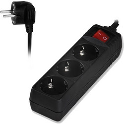 SONORA PSB301 (3xSCHUKO) ΜΕ ΔΙΑΚΟΠΤΗ 1,5m Πολύμπριζα Black