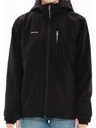 Emerson Γυναικείο Μπουφάν Χειμωνιάτικο Softshell Μακρύ Αντιανεμικό Μαύρο 222.EW10.31