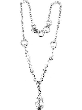 Guess Γυναικείο Κολιέ Μονόπετρο από Ασήμι CC306N30
