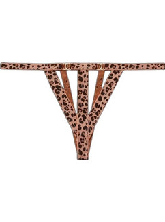 ZIZO Γυναικείο Thong Με Ιδαίτερα Ανοίγματα Striped Leo Animal Print - Λεοπάρ